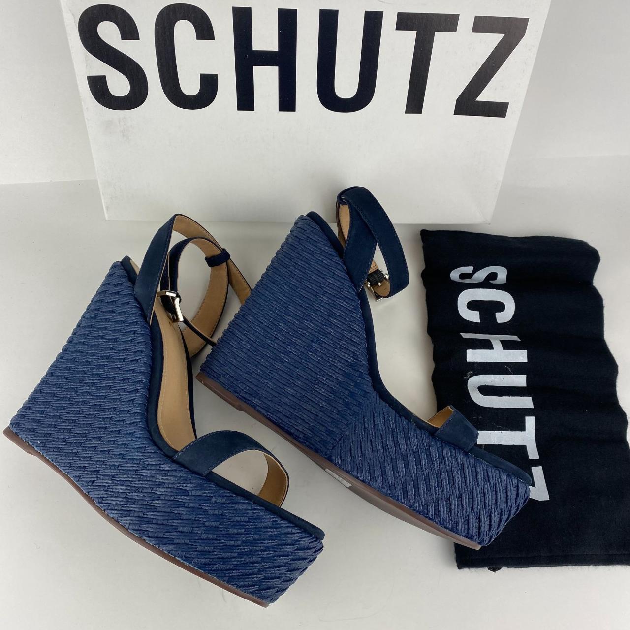 NIB SCHUTZ EDUARDA WEDGE SANDALS IN SAILFISH Depop