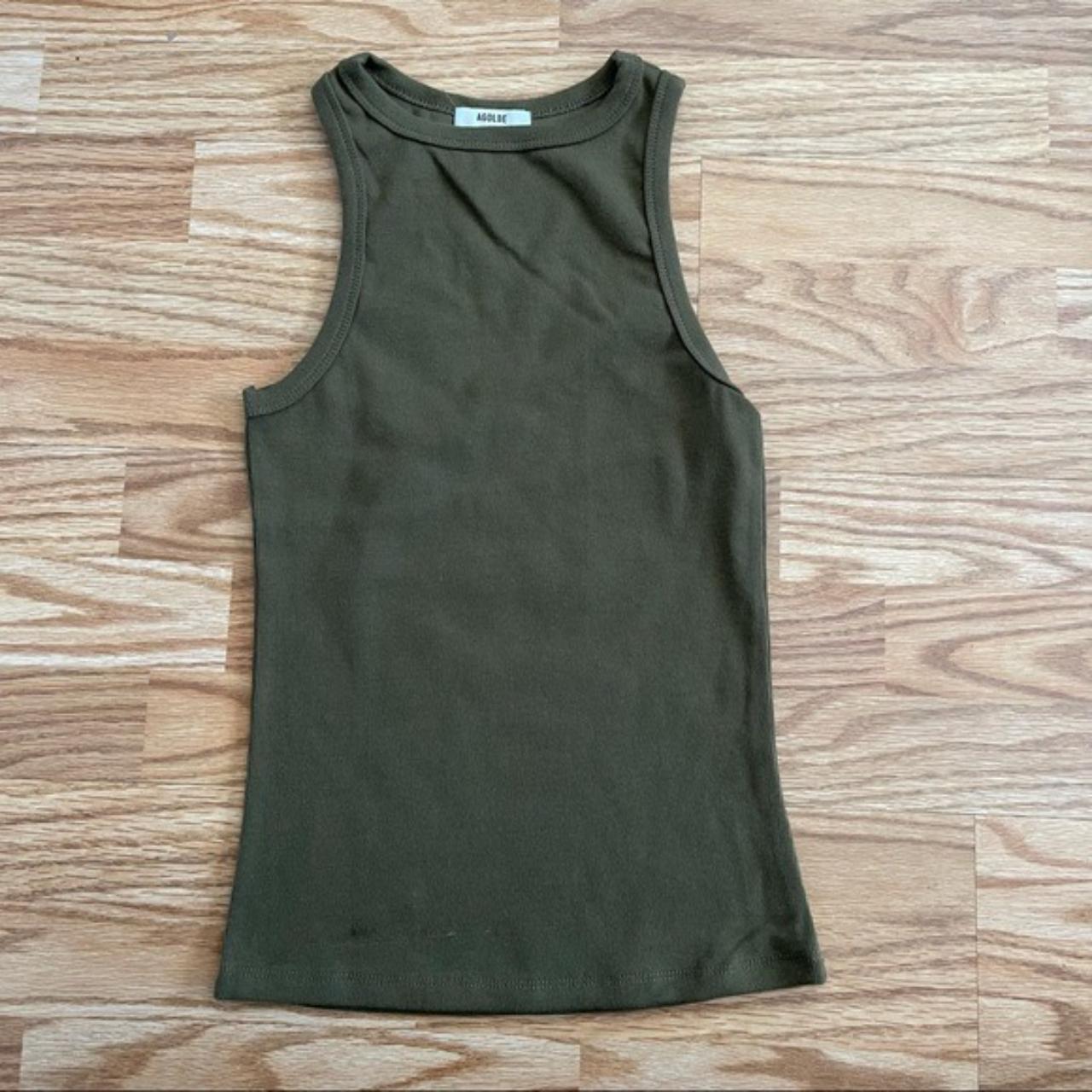 AGOLDE Women's Green T-shirt | Depop