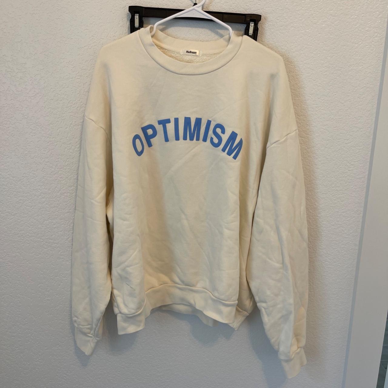 NEW MADHAPPY OPTIMISM CREAM SWEATSHIRT Size