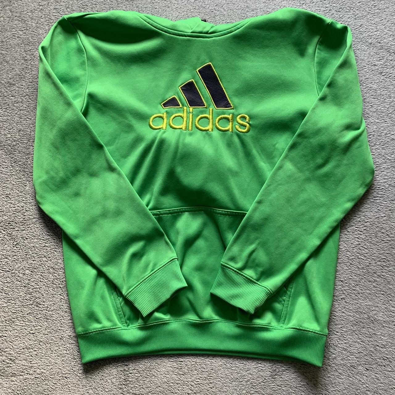 Green Vintage Adidas Hoodie L