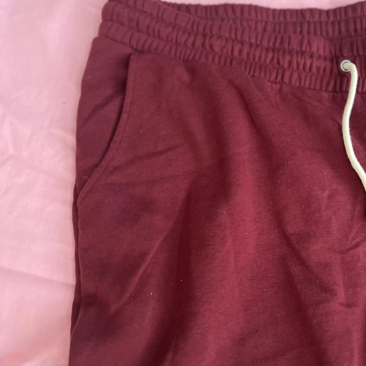 Old Navy Maroon Joggers with Logo on pant leg (SHIRT - Depop