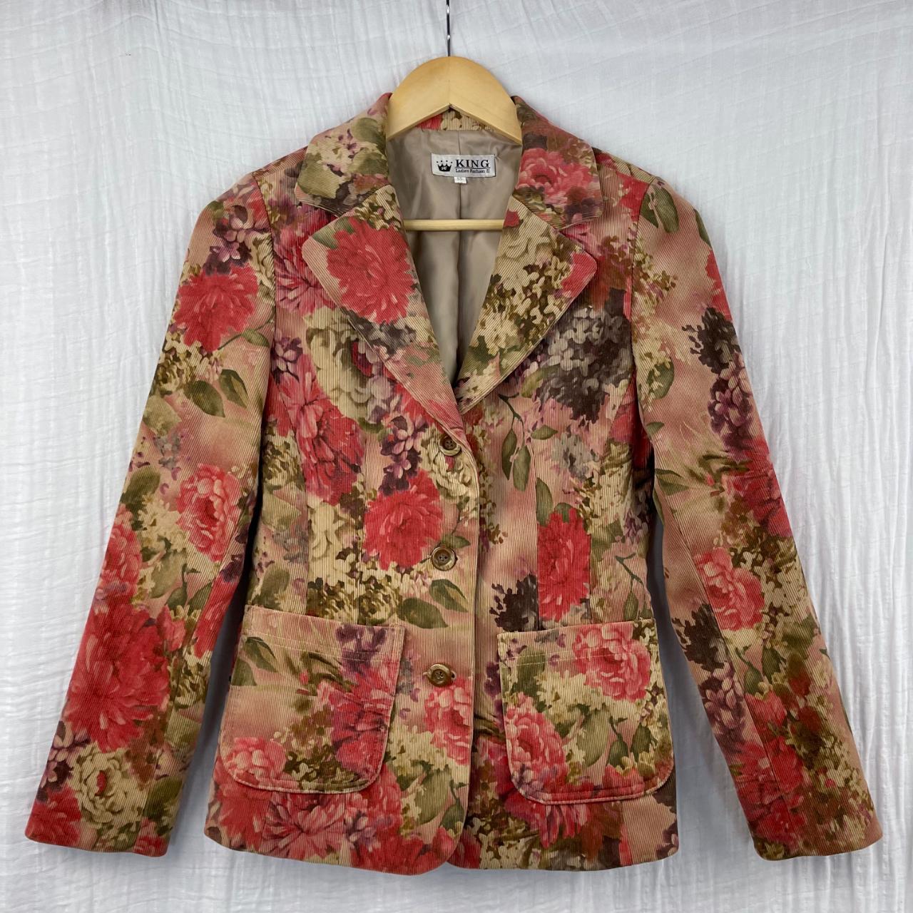 Vintage corduroy floral print blazer. BRAND: King... - Depop