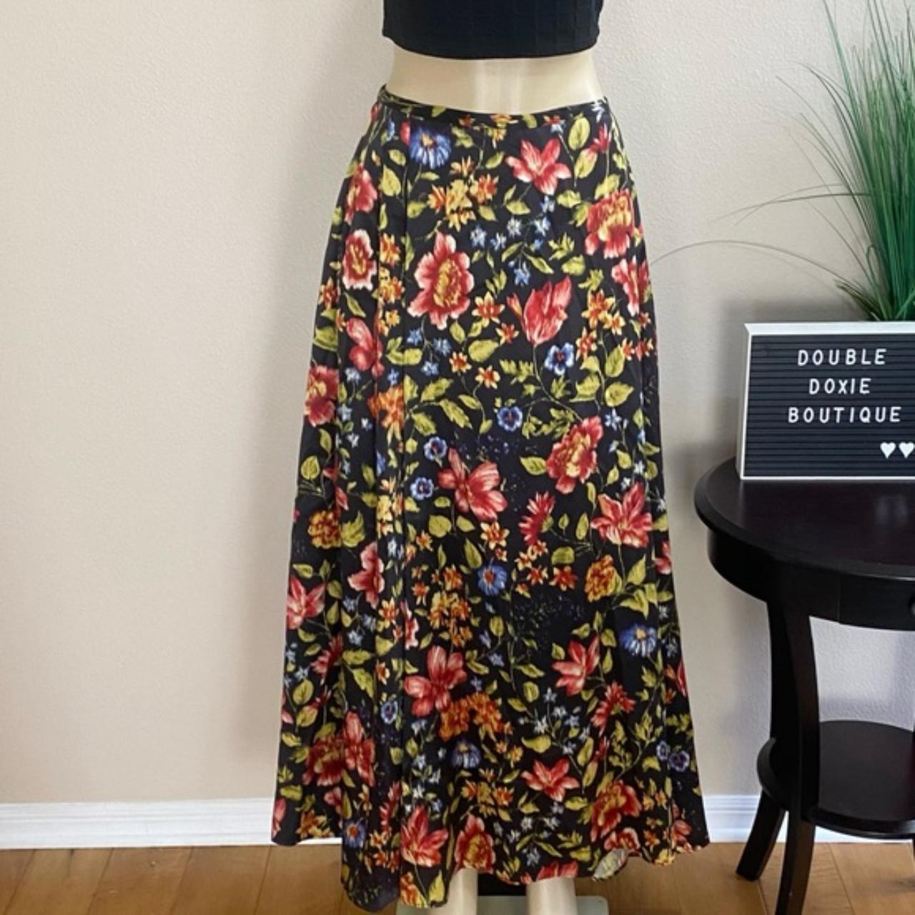 J.Kim Red Flower Maxi Skirt