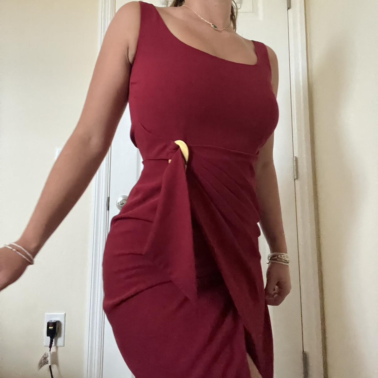 Tahari burgundy outlet dress