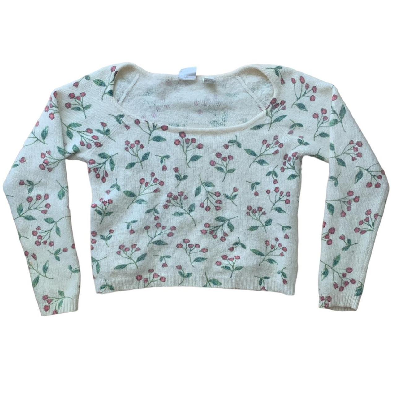 Vintage floral sweater #vintage #floral #cute... - Depop