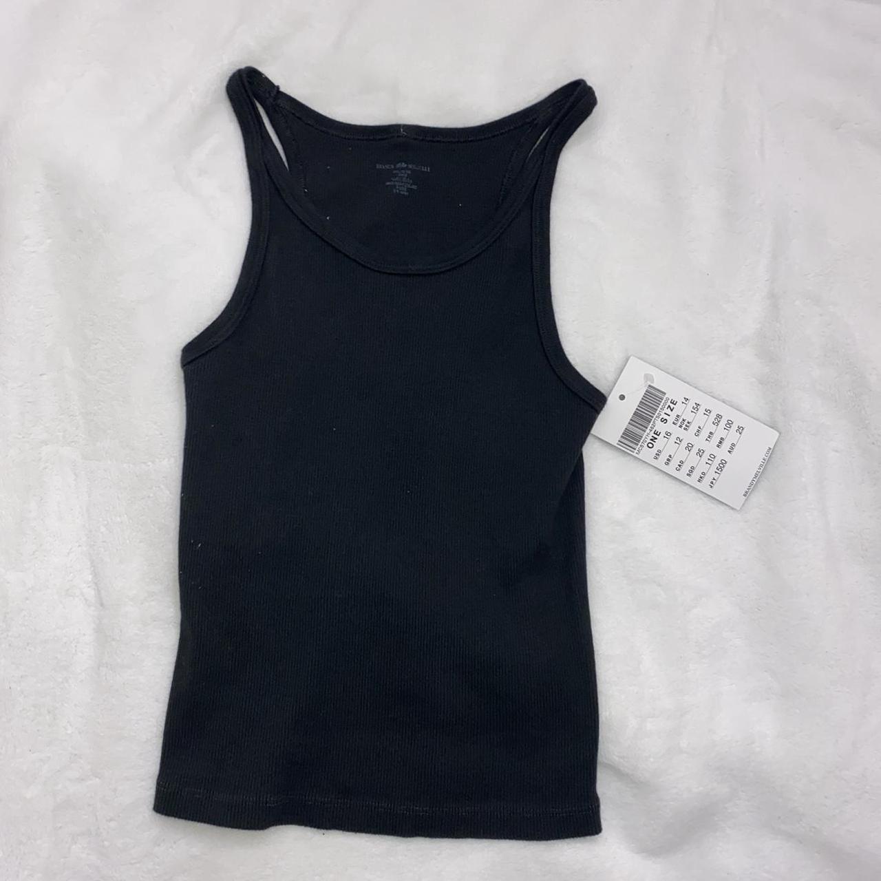 brandy melville black tank top perfect basic brand... - Depop