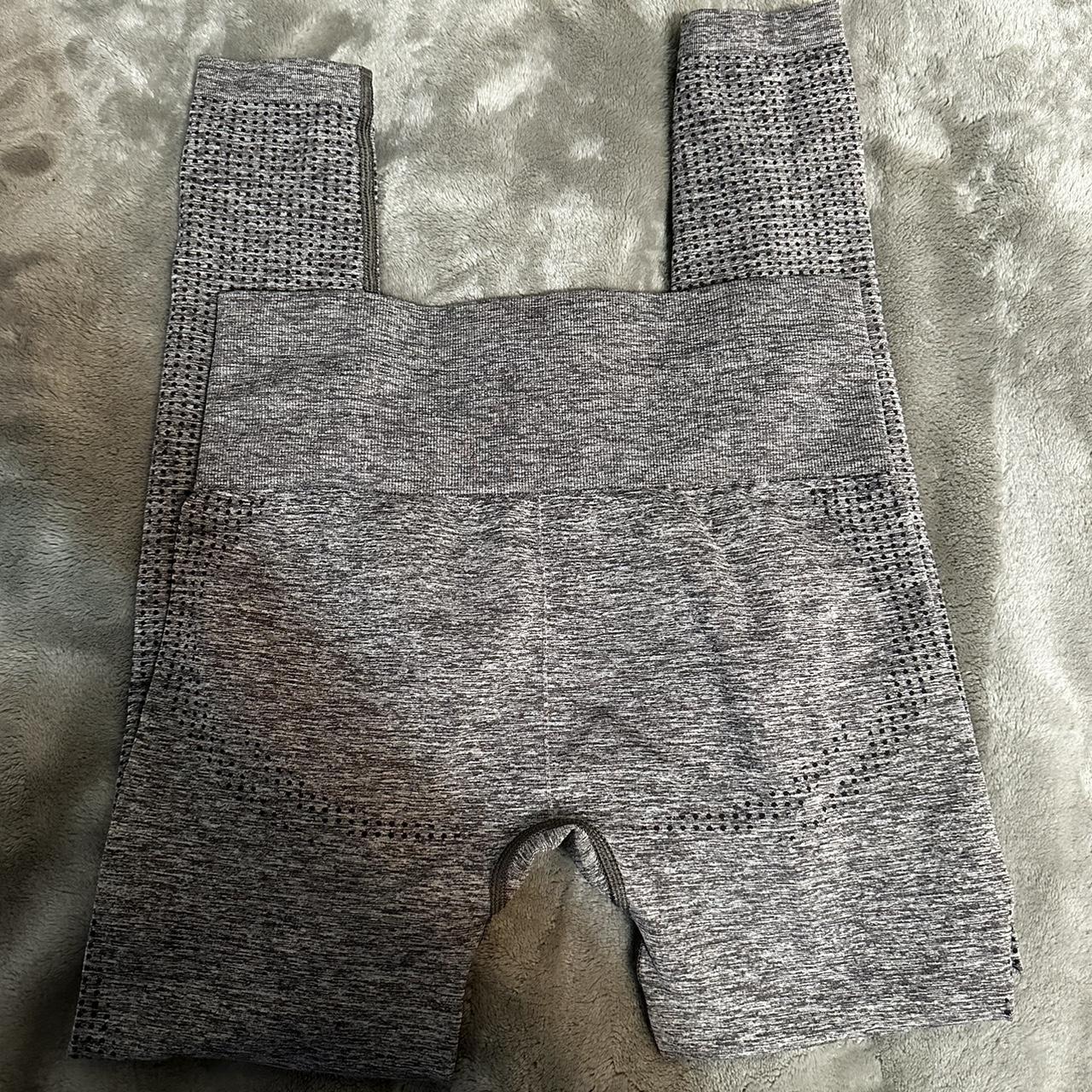 grey gymshark leggings * reference 3rd pic for hole... - Depop