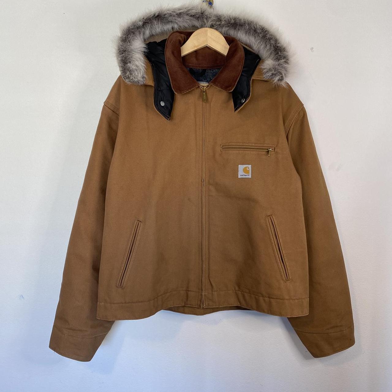 Carhartt snap on hot sale hood with fur