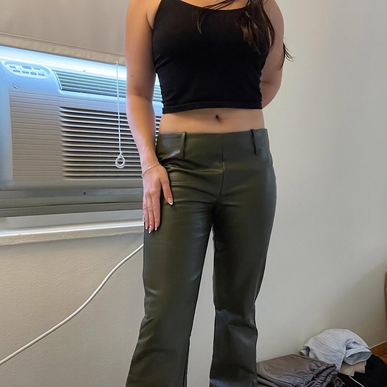 Faux leather flare pants🐊💸 ⋆Perfect condition ⋆New... | Depop