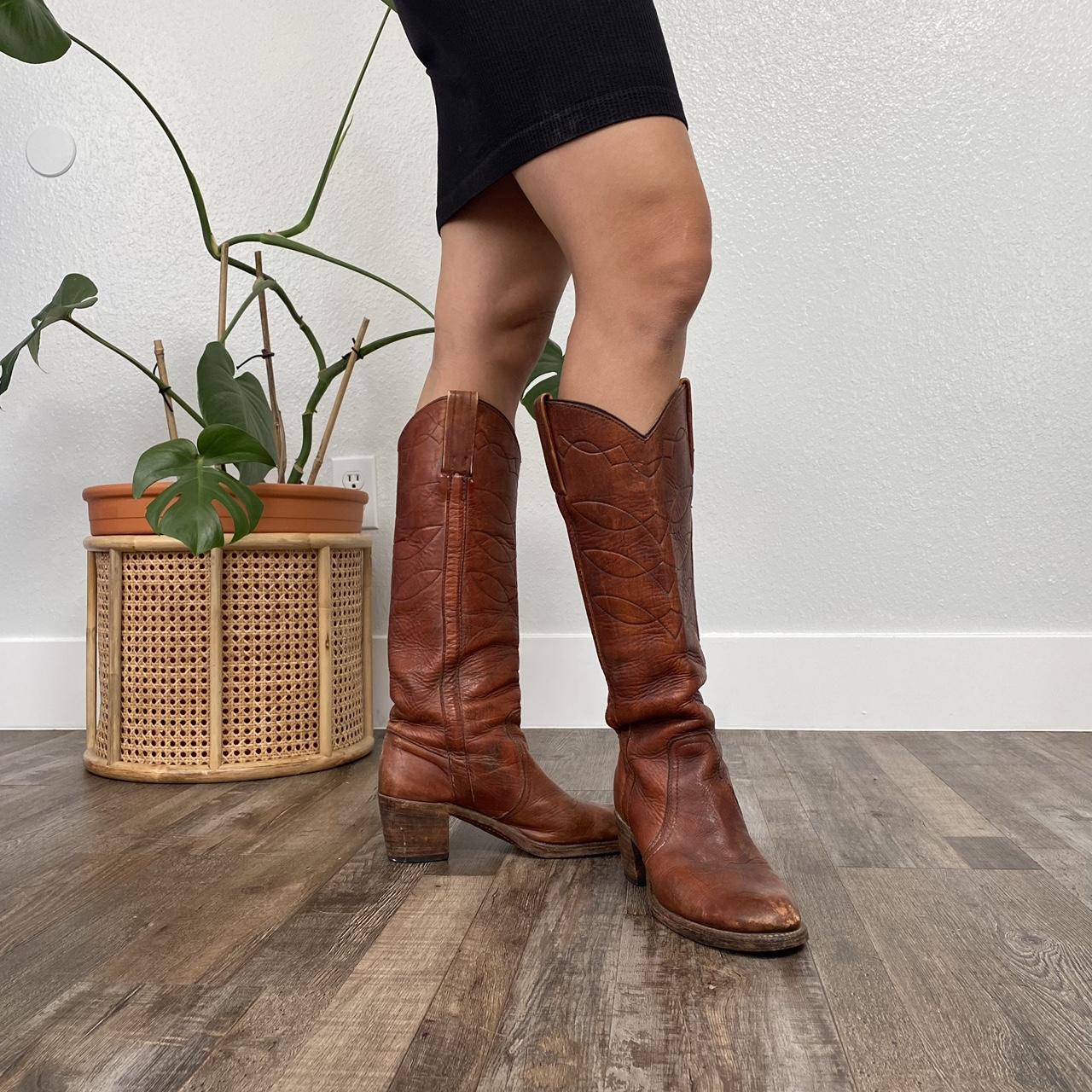 frye riding boots brown
