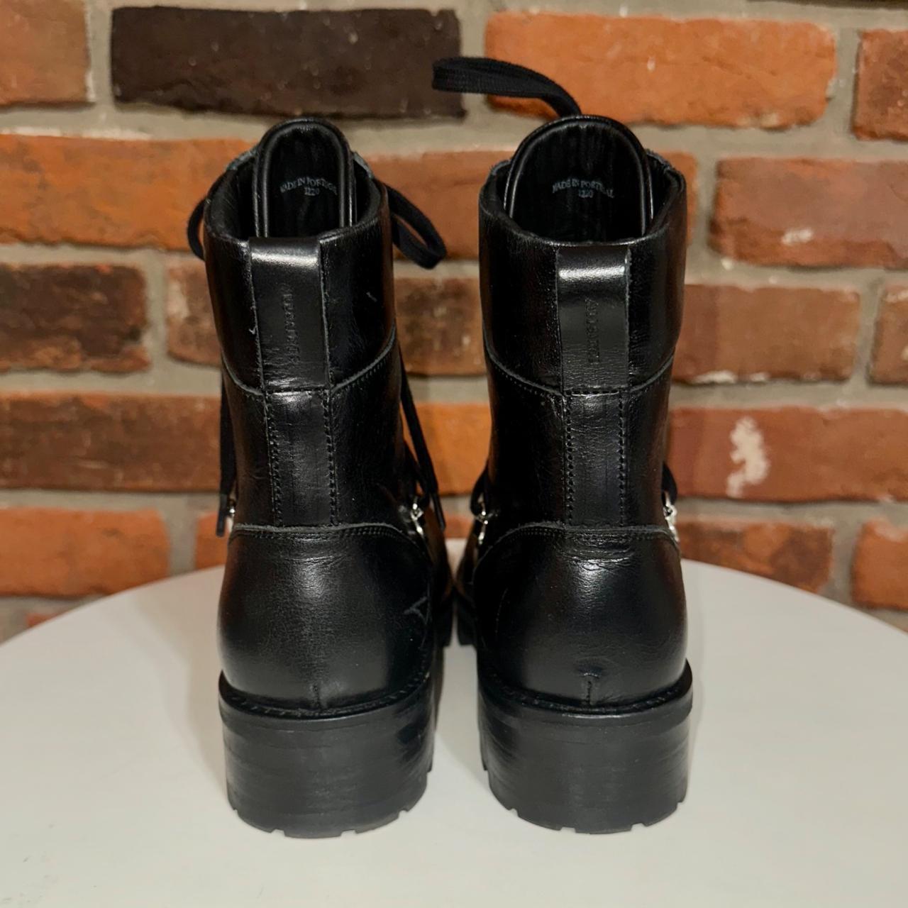 All Saints Franka Black Leather Combat Boots Depop