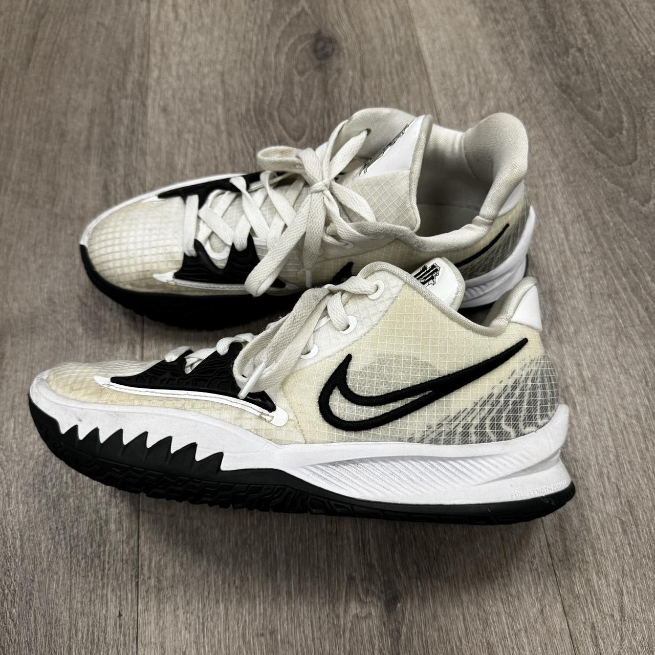 kyrie white and black shoes