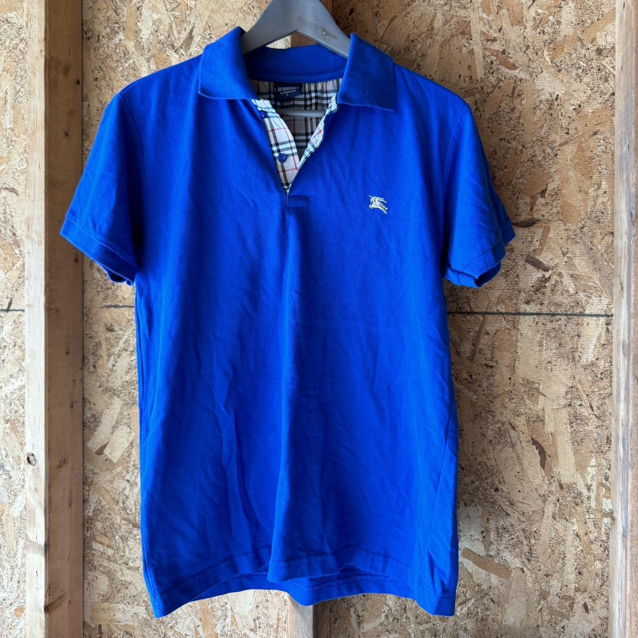 Y2K Burberry Blue Polo Fits like a mens