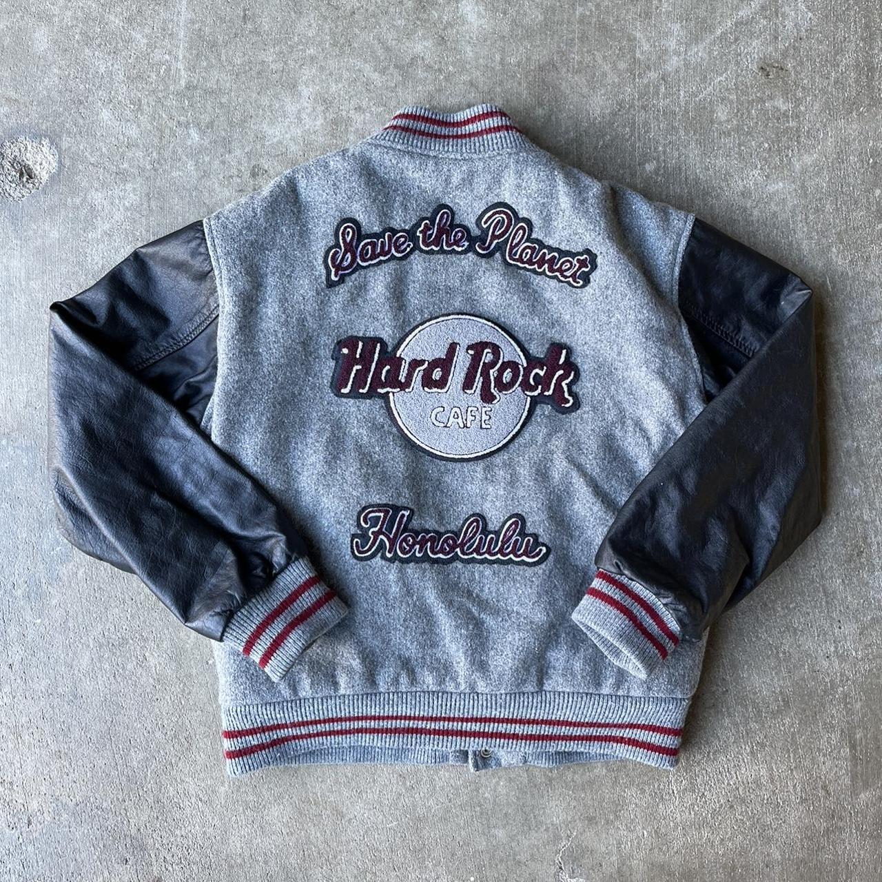 Vintage 90s Hard Rock Cafe Varsity Jacket Insane Depop