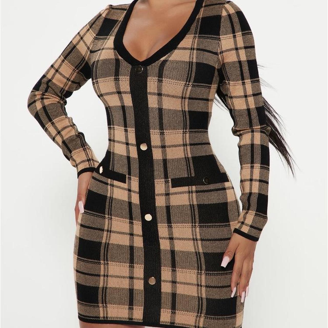 Fashion nova checkered dress best sale