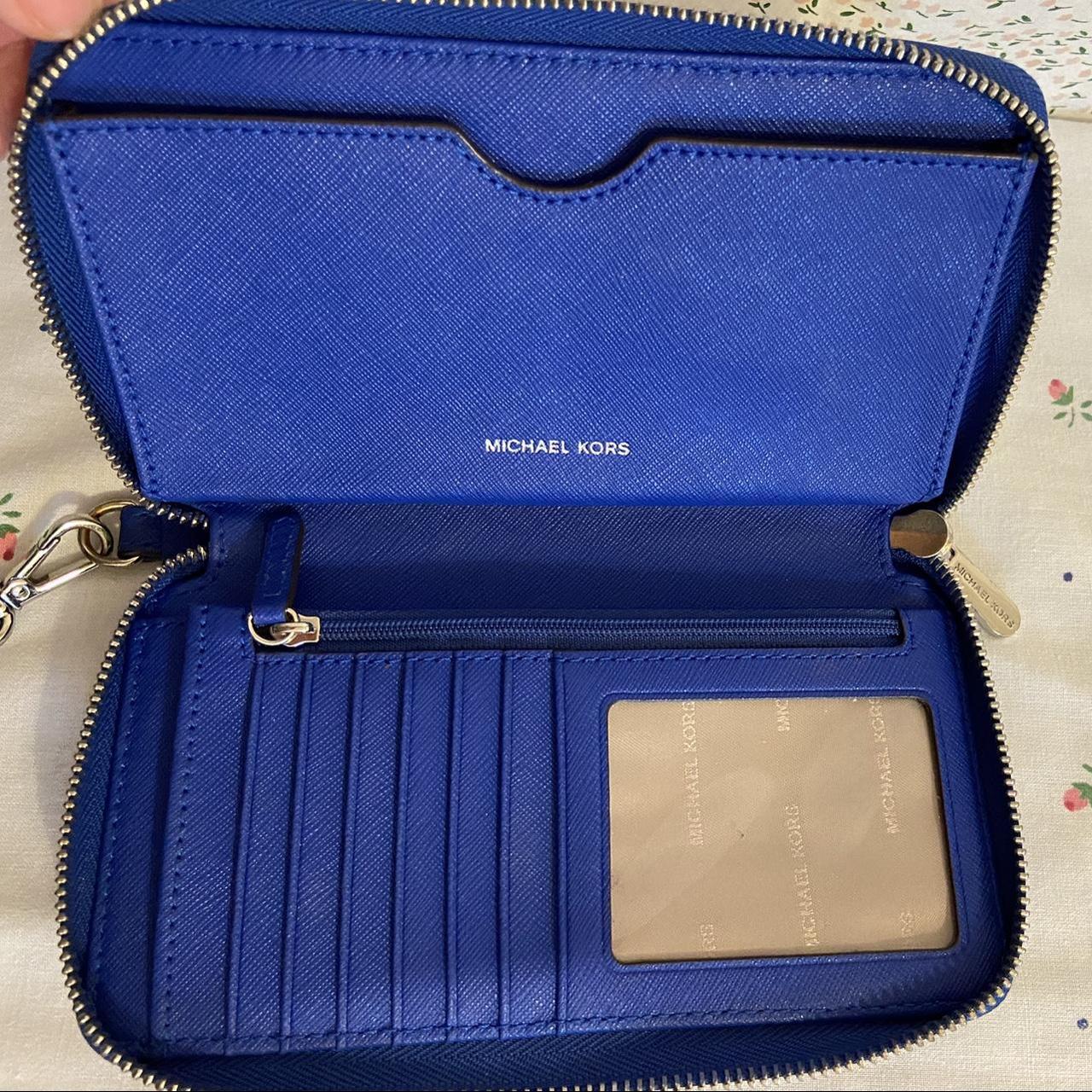 Michael Kors royal blue clutch wallet - Depop