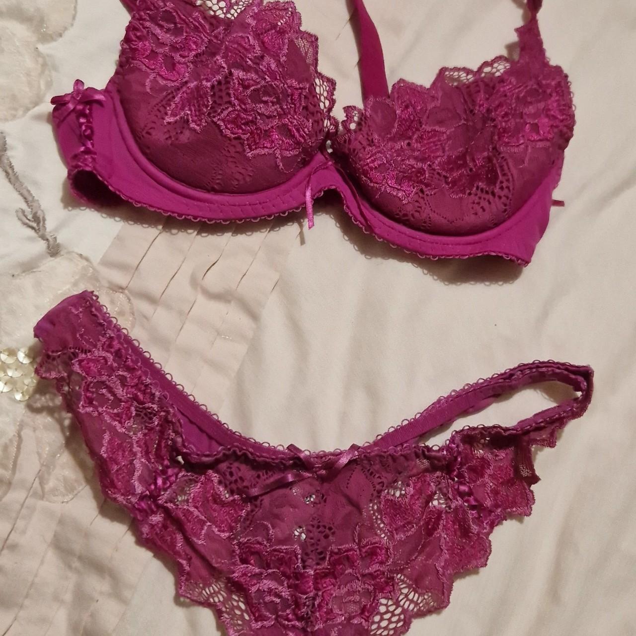 Lepel Pink Lingerie Set, hardly worn, 32b bra, UK 8... - Depop