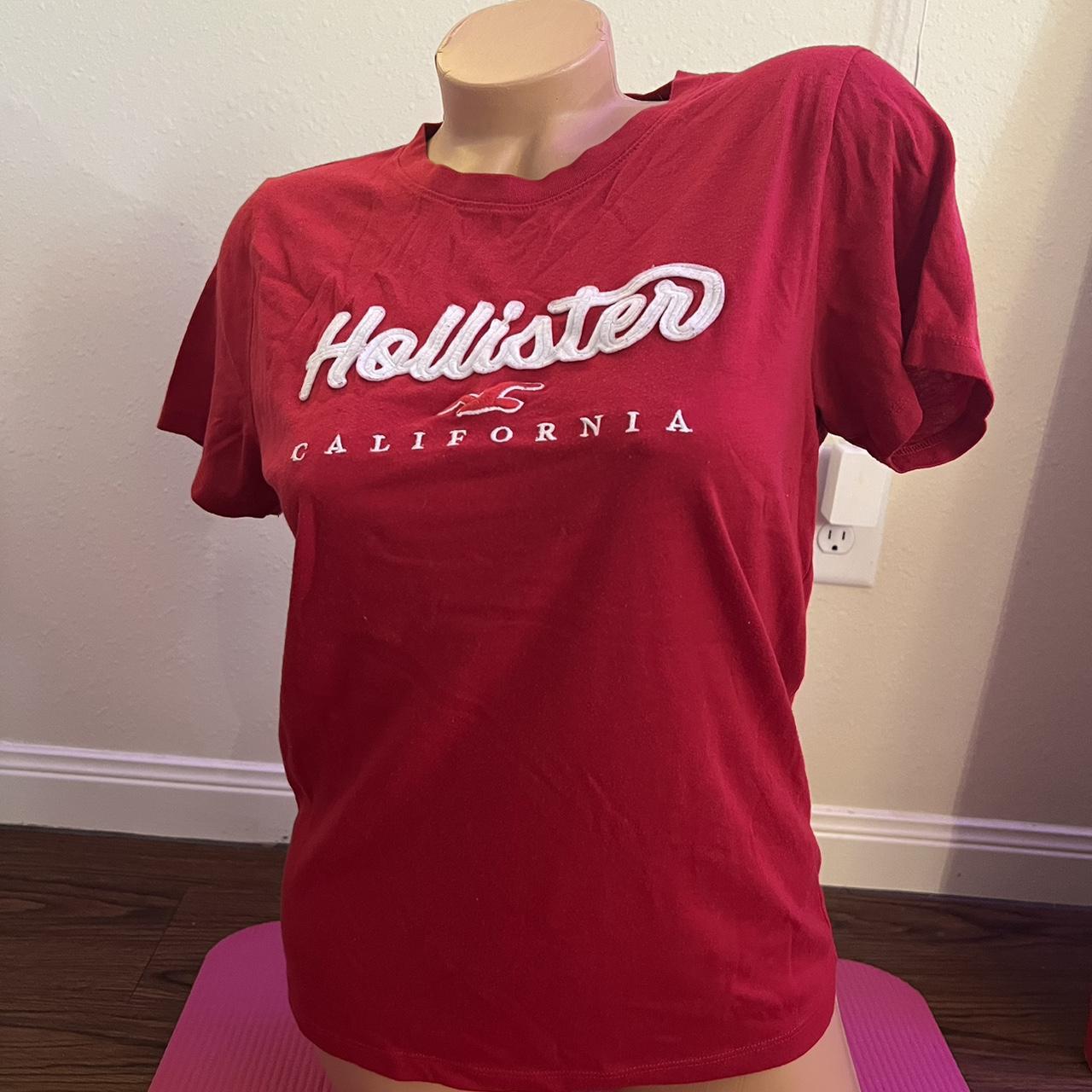 Red and White Hollister Co. SoCal / California Shirt - Depop