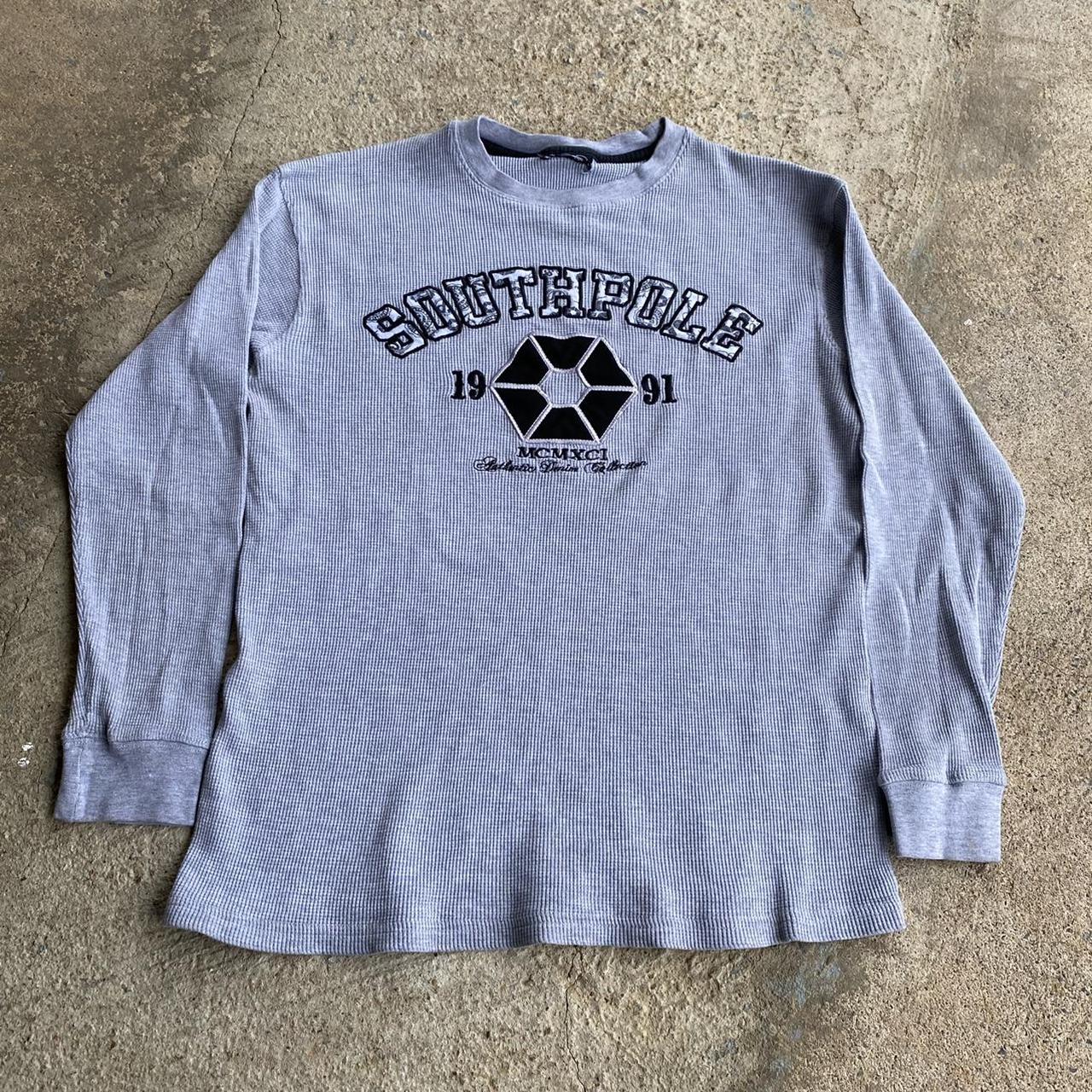 Vintage Y2K Southpole Grey Thermal Longsleeve Depop