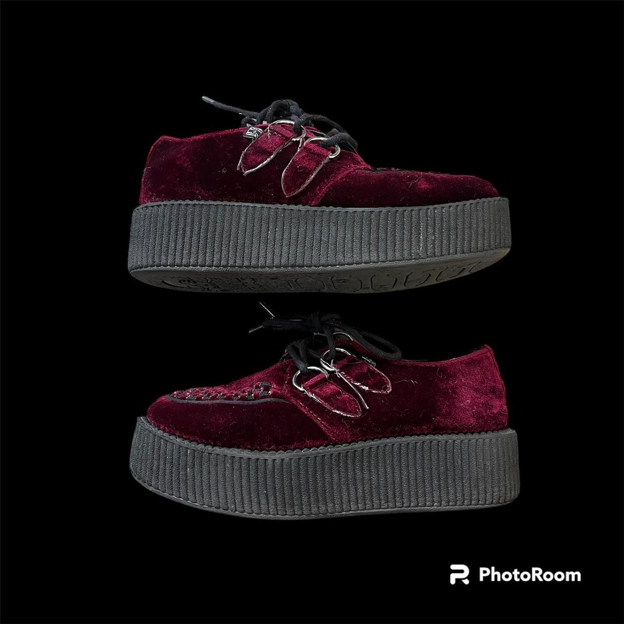 Tuk burgundy velvet on sale creepers