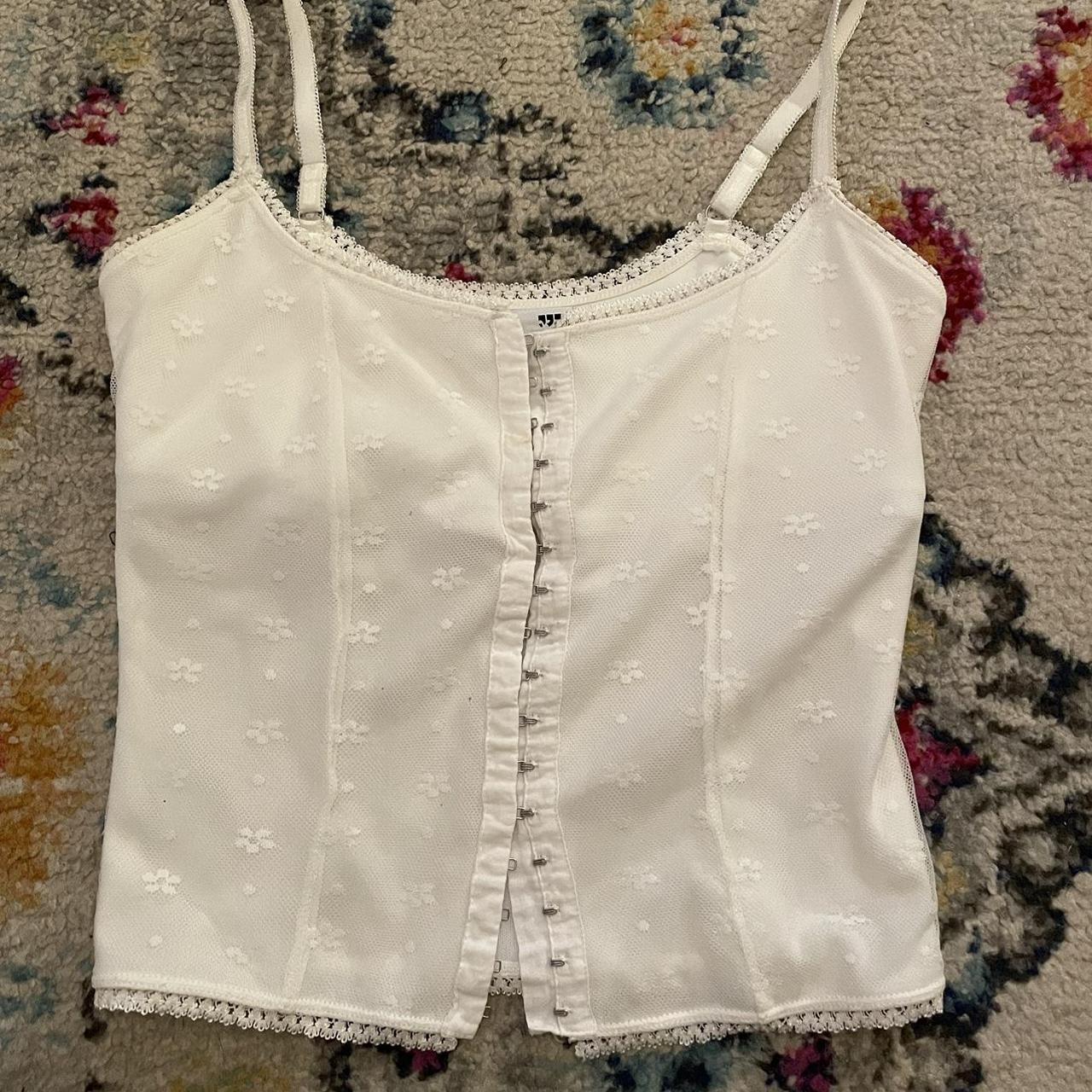 White UNIF corset top🤍 with lace detailing Size S... Depop