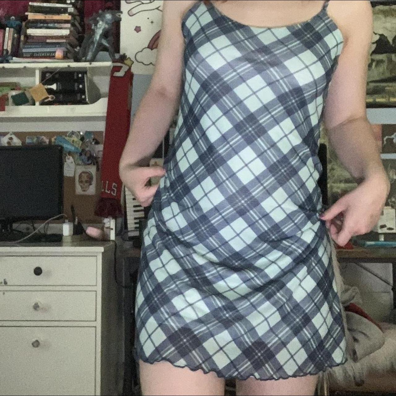 Cutest Blue plaid mini dress by DELIA’S (dollskill)... - Depop