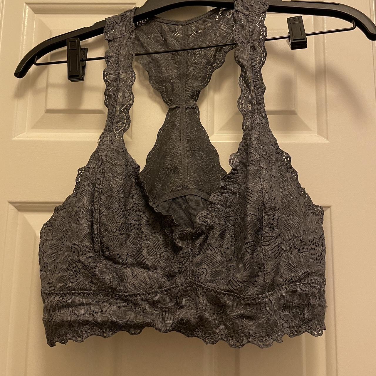 Dark Grey Lace Bralette Jezebel Brand Size Large Depop 0926