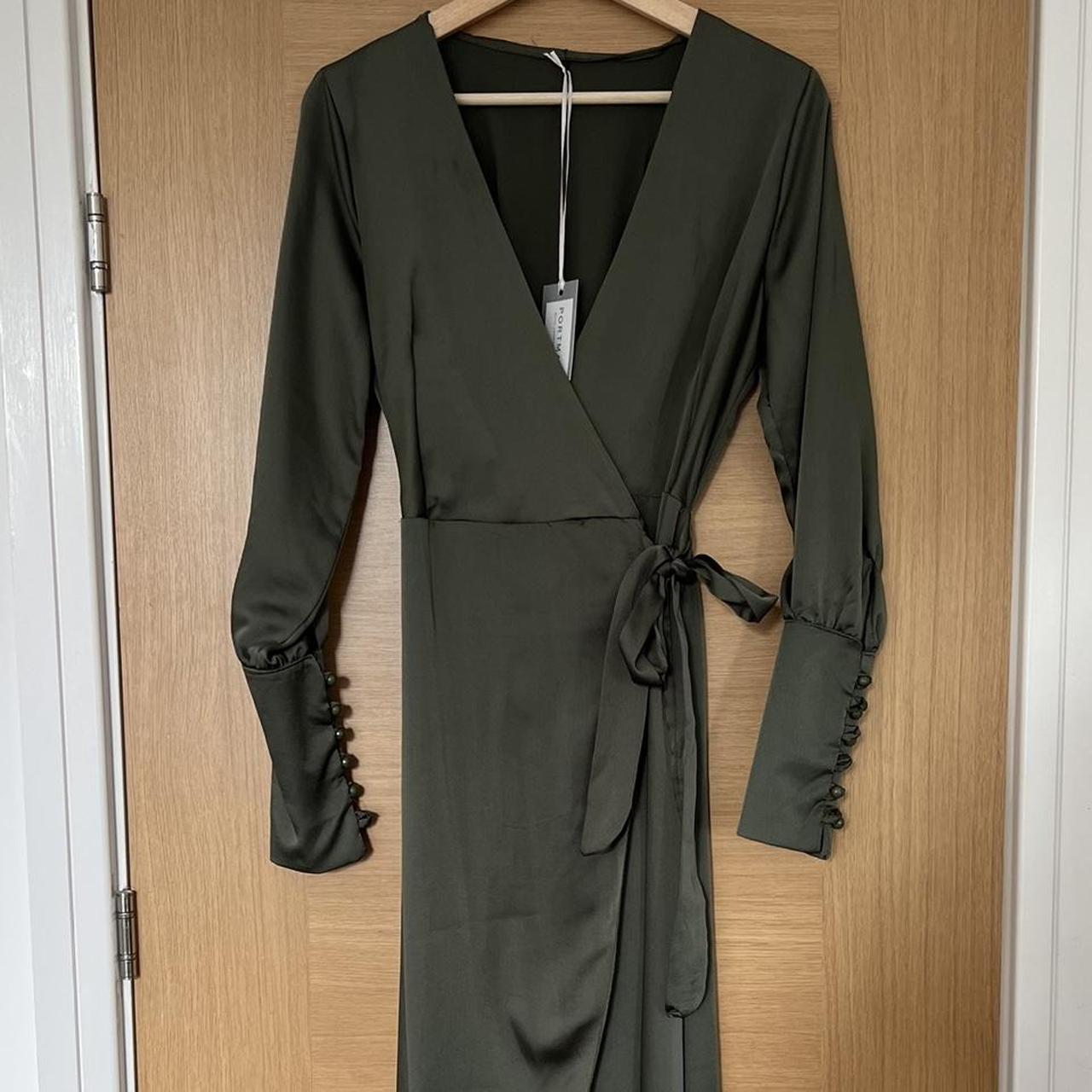 BNWT Portman olive wrap dress. Beautifully detailed... - Depop