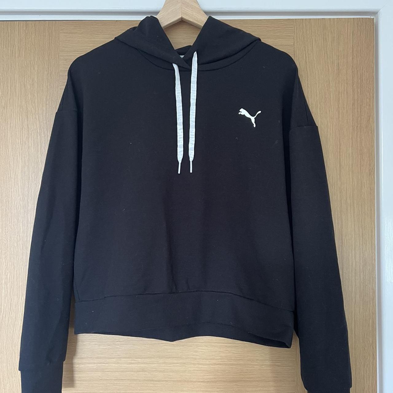 Puma black dry fit hoodie - Depop