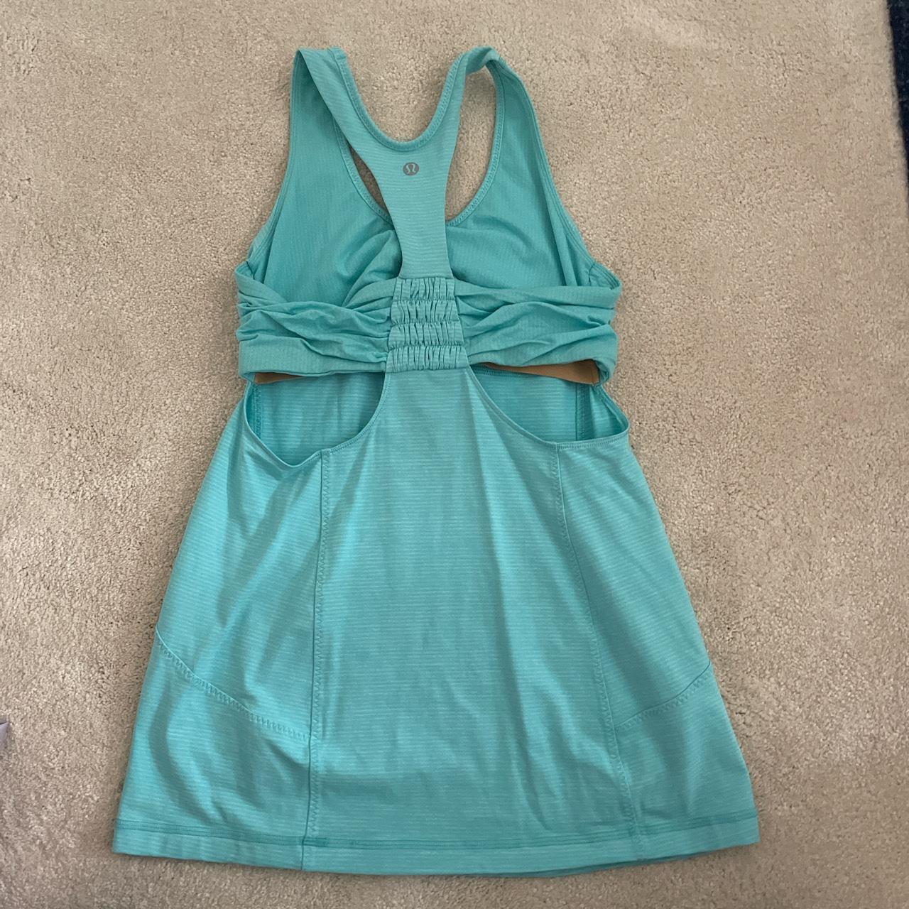 Mint green lululemon gym vest with fitted sports... - Depop