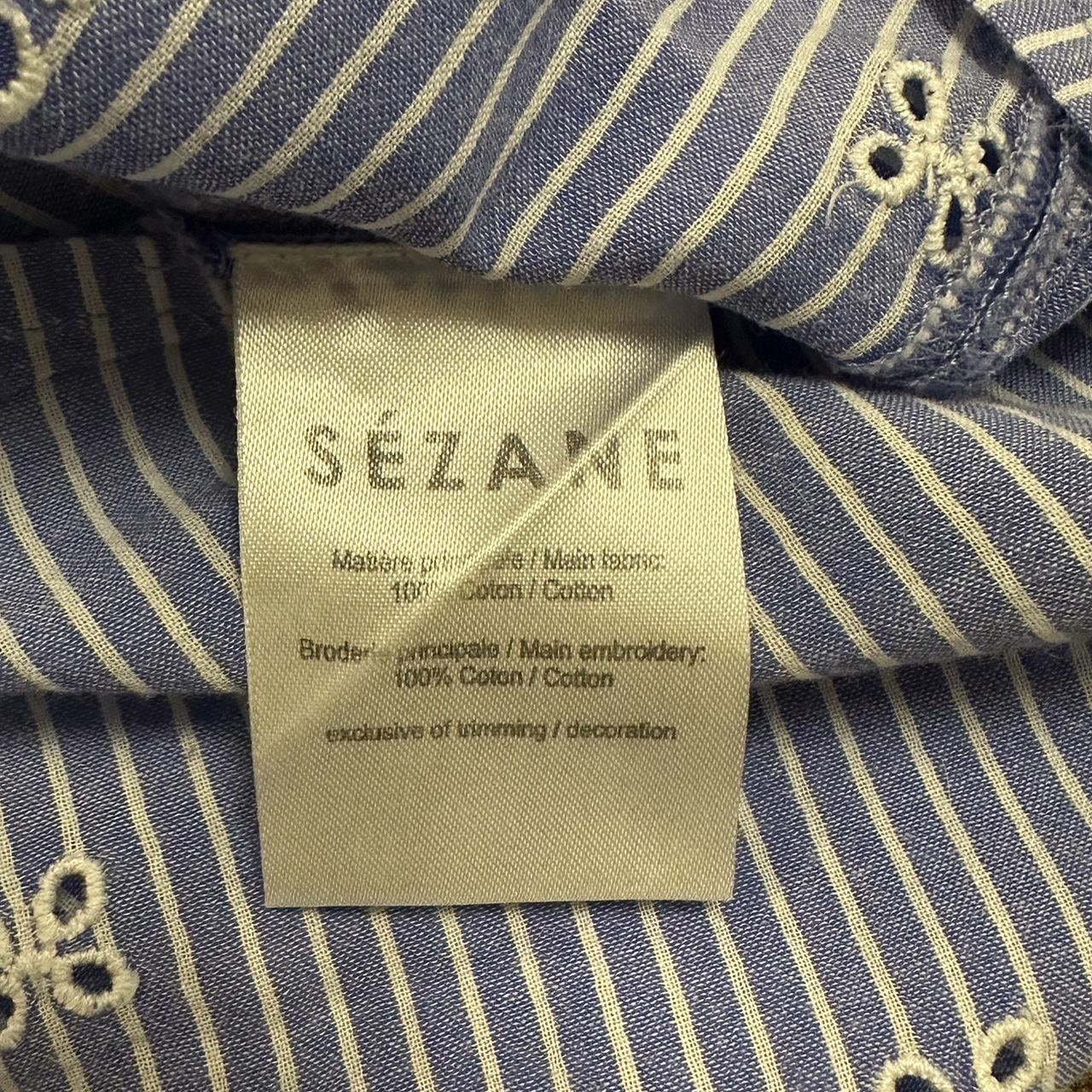 Sézane Women's Blue Blouse | Depop