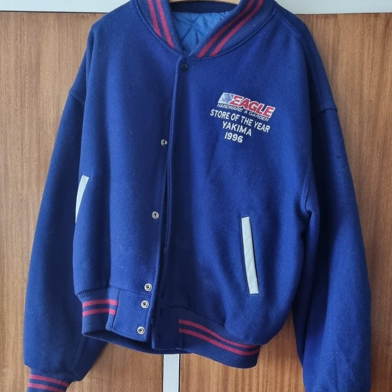 Dark Blue Varsity Jacket 1996 Eagle store of the... - Depop