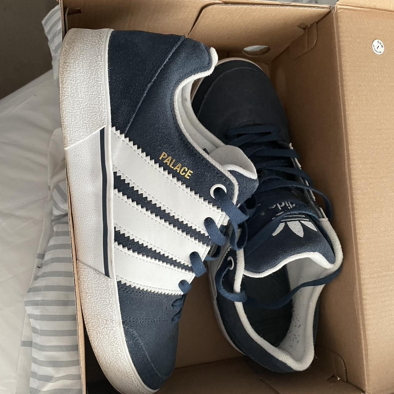 Palace Adidas pro. Size 9. Blue and white. Open to... - Depop