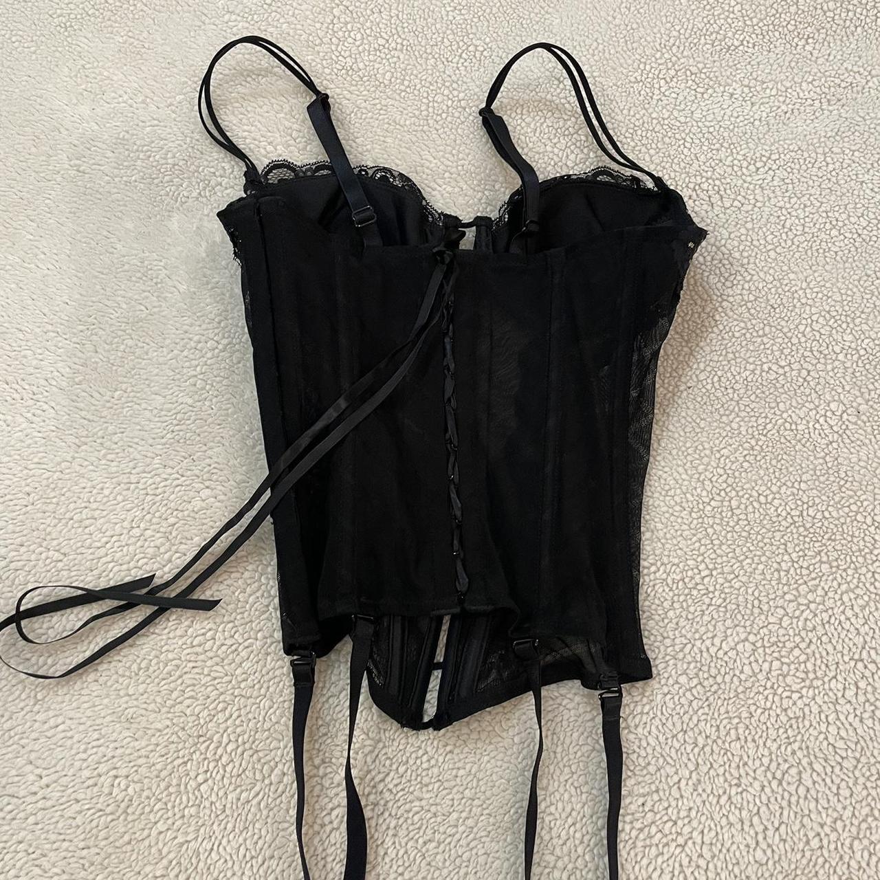 black printed corset top ★ 🖤DM FOR BUNDLE... - Depop