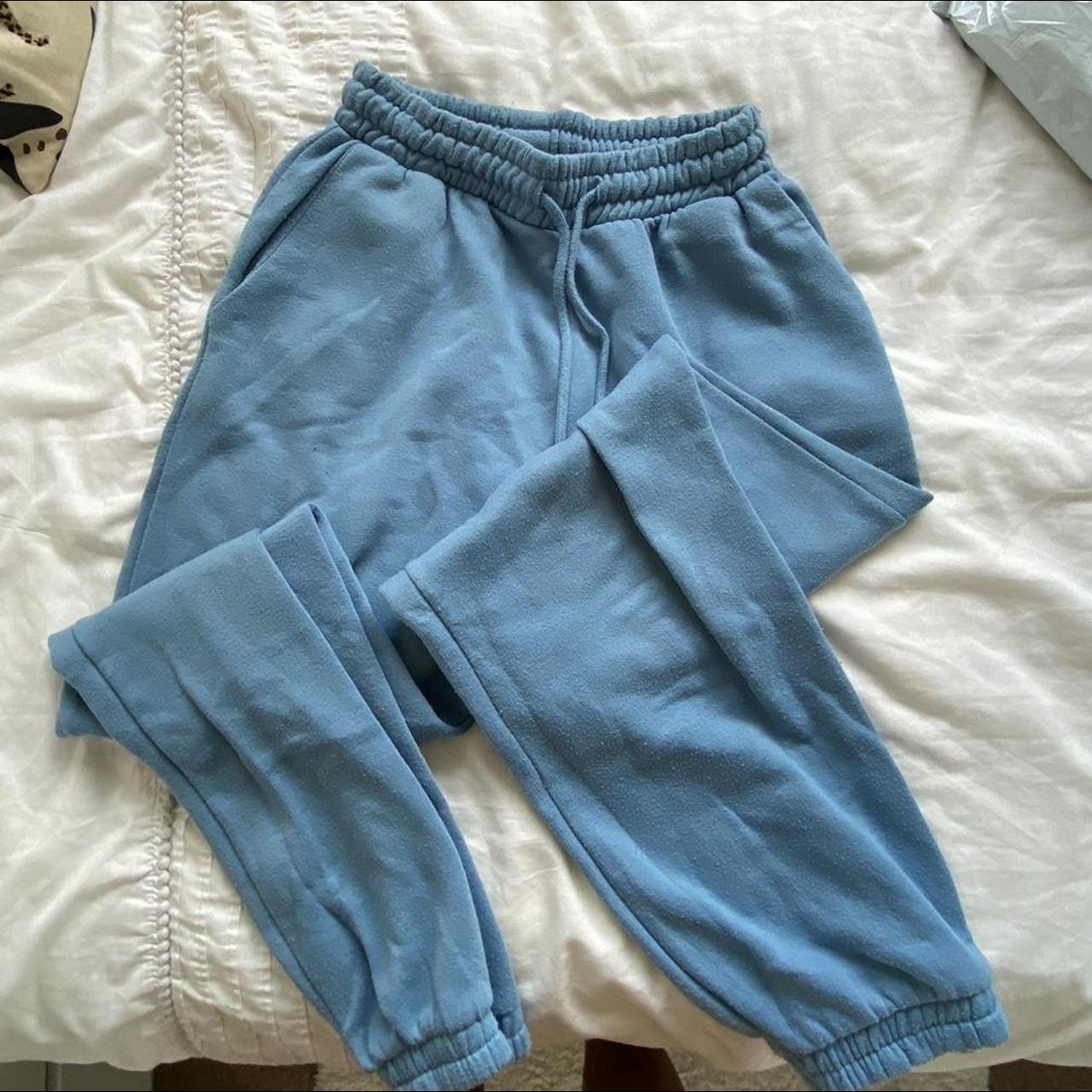 Blue zara tracksuit set with joggers and sweatshirt... Depop
