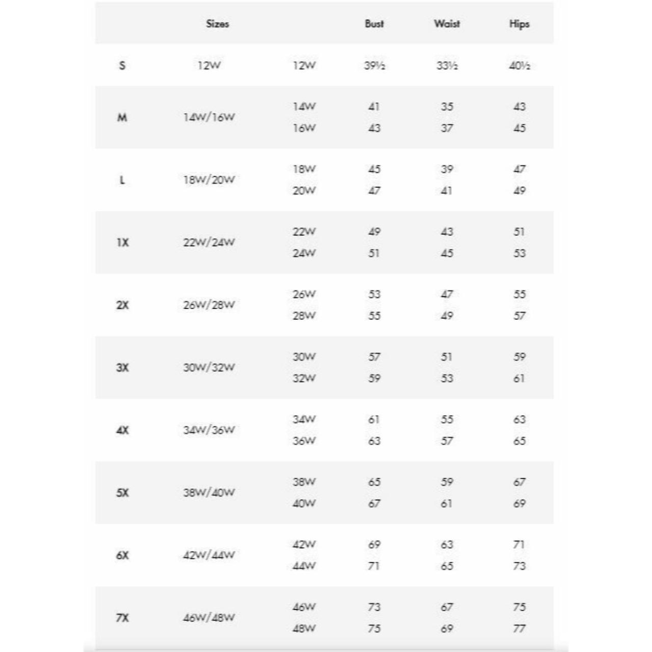 Roamans size sale chart