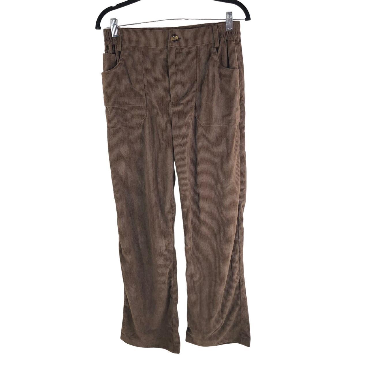 Women's Mid Rise Button Zipper Side Pocket Corduroy Wide Leg Casual Pants -  Halara