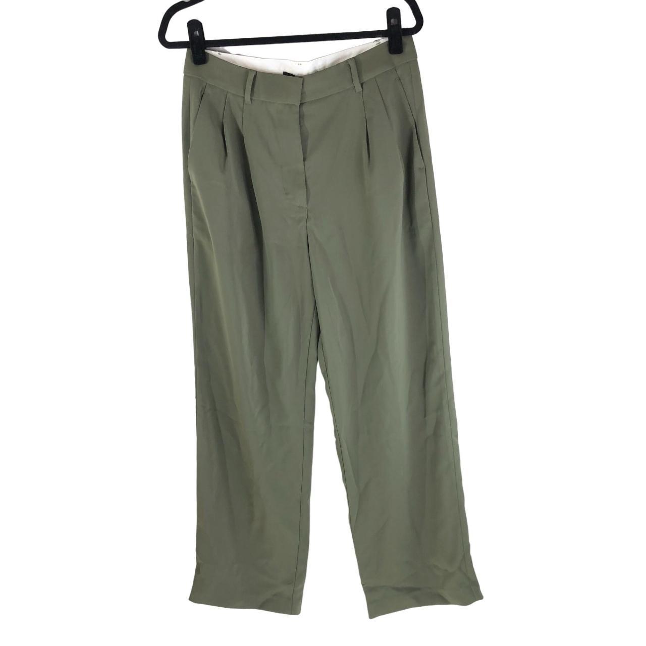 NEW Quince Stretch Crepe Pleated Wide Leg Pant in olive - size small​