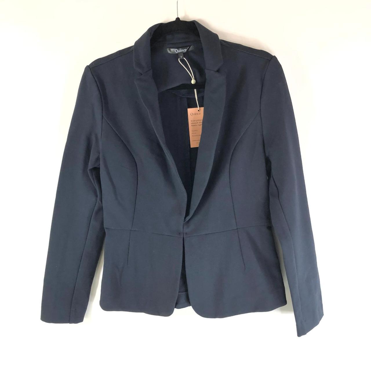 Quince Womens Ultra-Stretch Ponte Blazer Jacket Hook - Depop