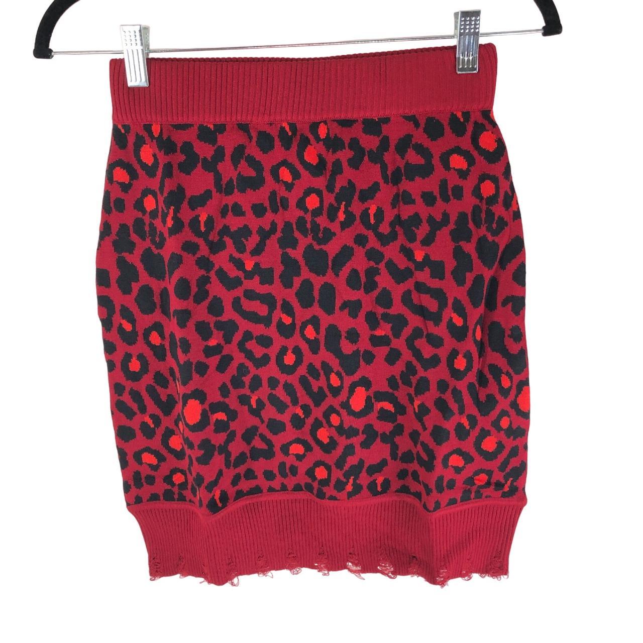 Leopard print clearance mini skirt knitting