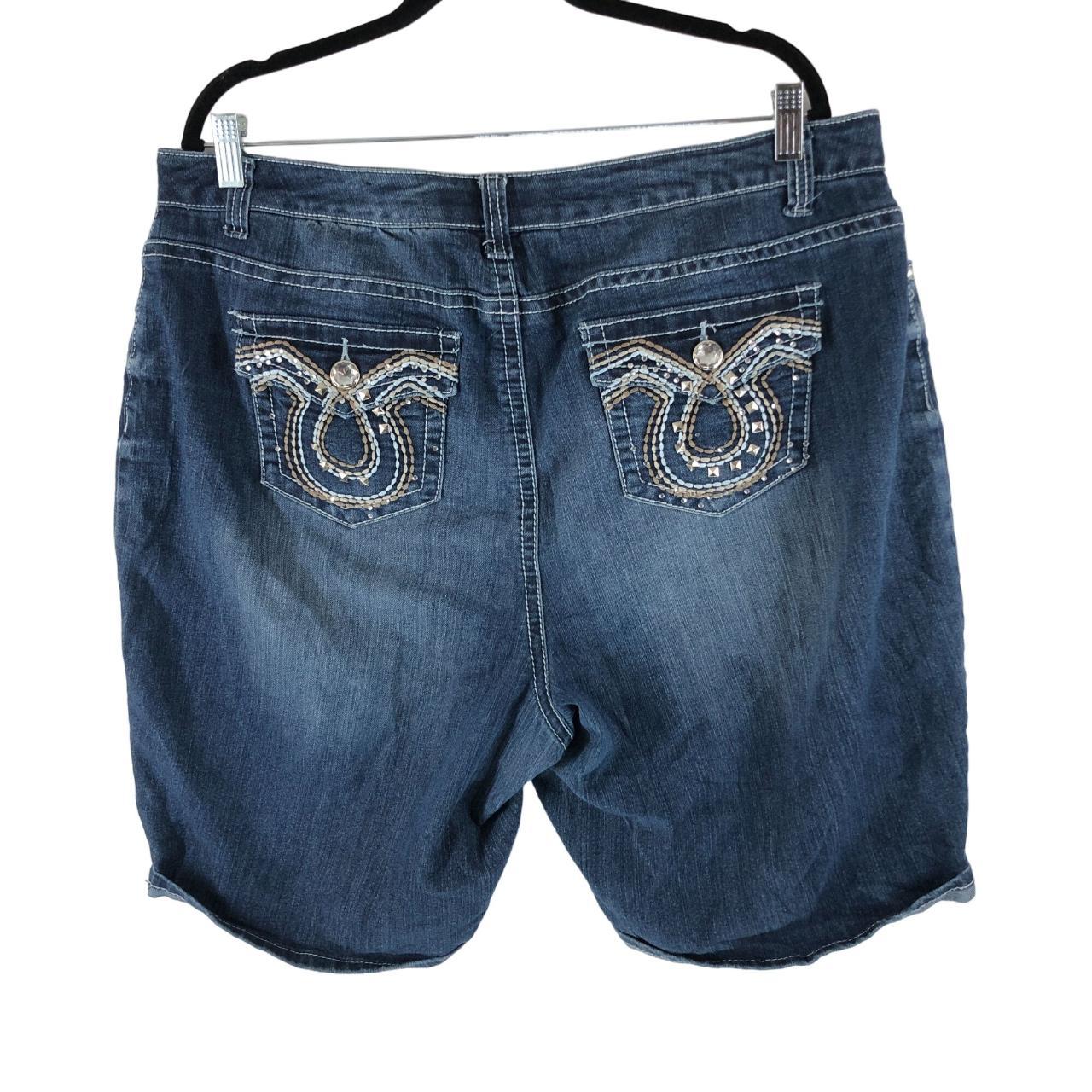 Cato Womens Denim Shorts Embellished Pockets Blue. Depop