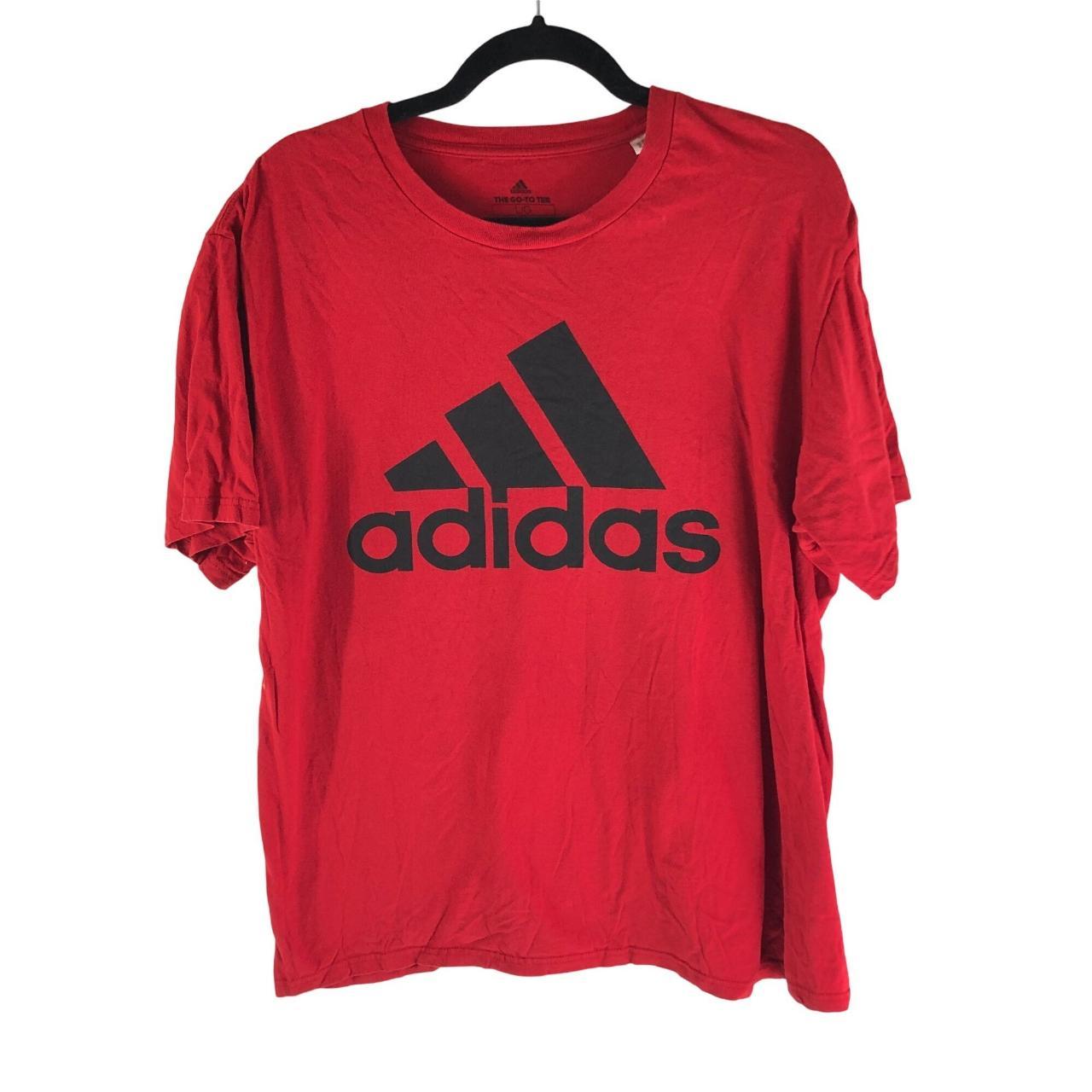 Adidas Mens Go To Basic Graphic Logo Tee Red Black. Depop