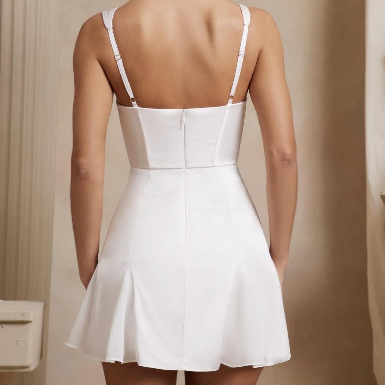 Delphine A-Line Corset Mini Dress in Ivory