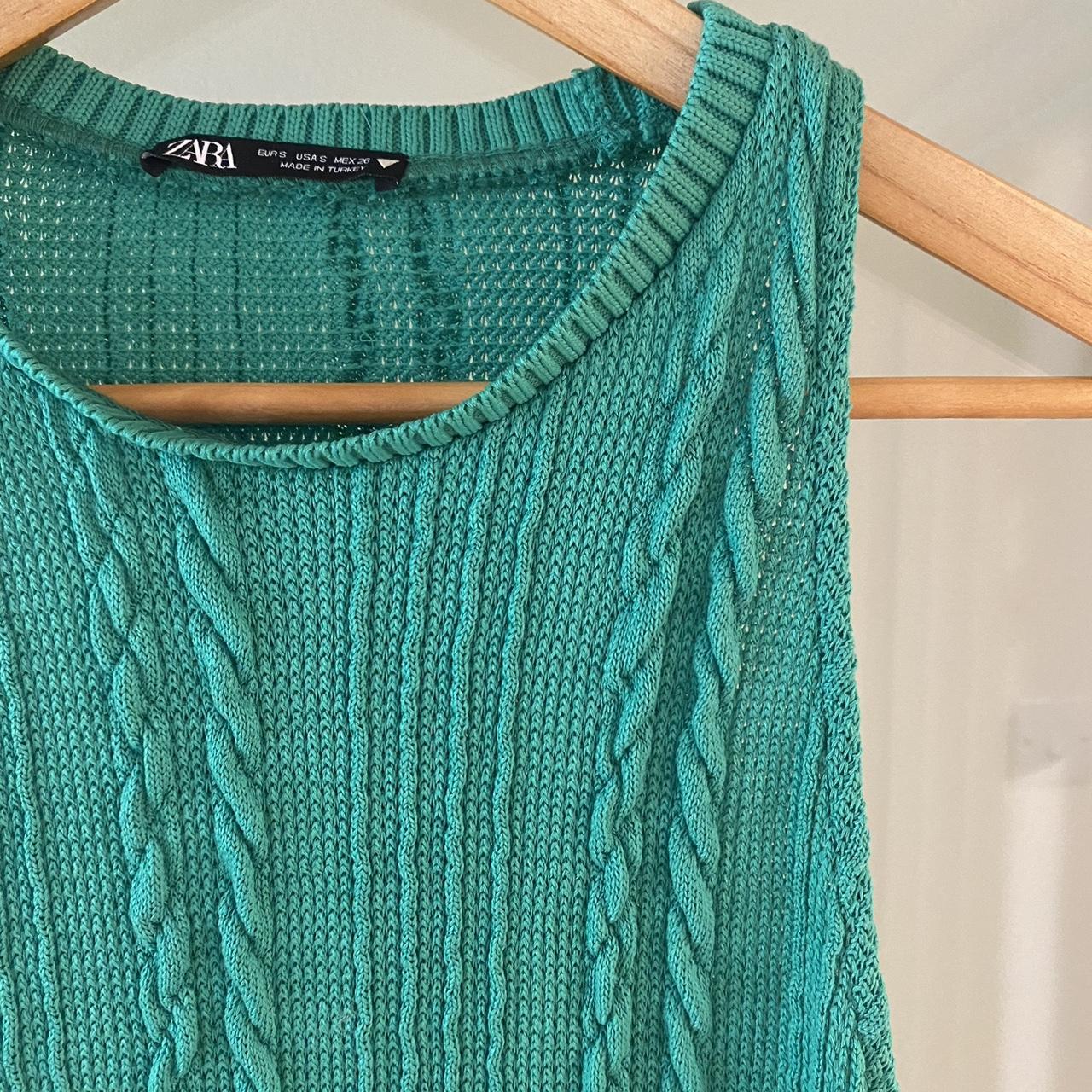 Zara green cable knit dress Stunning green colour... Depop