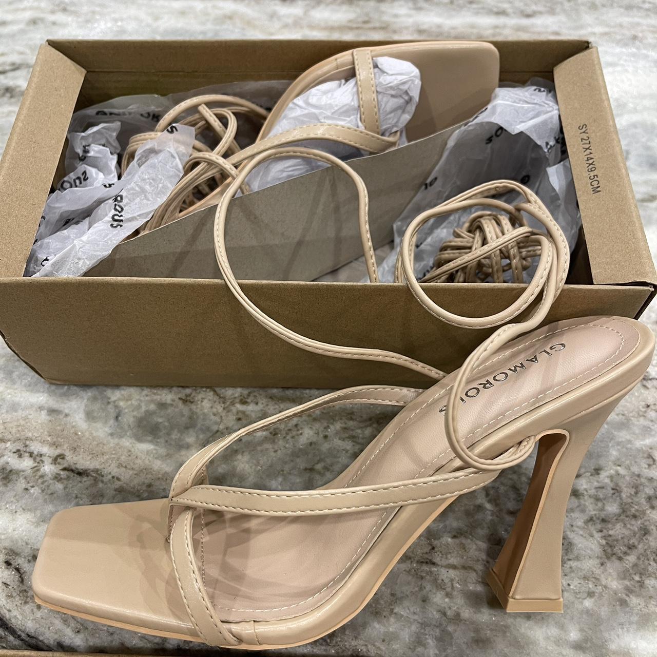 Tan on sale wrap heels