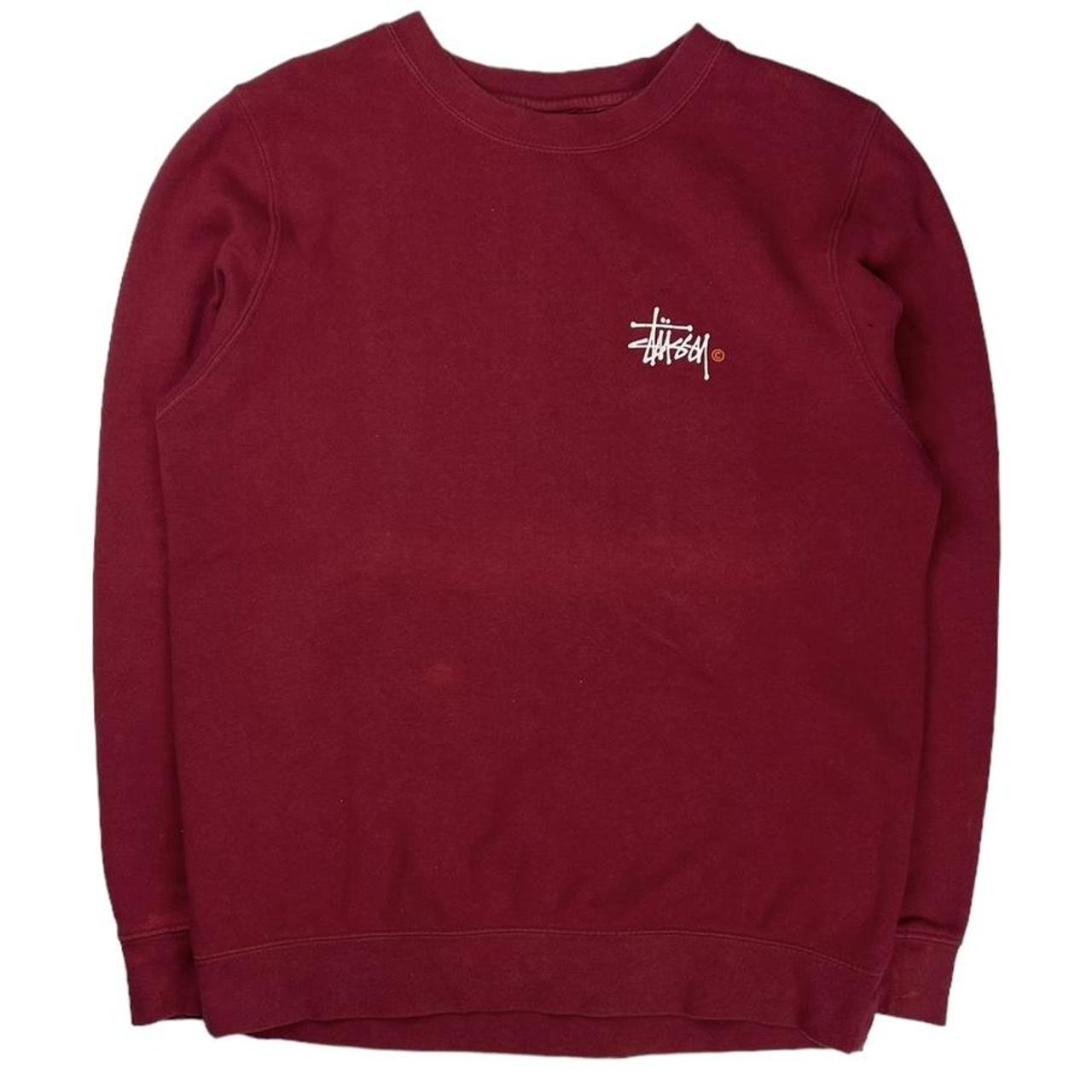 Stussy burgundy discount sweatshirt