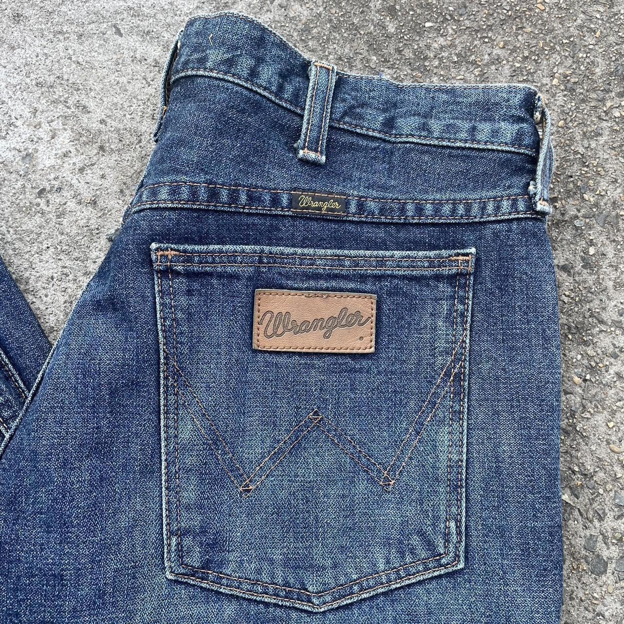 Vintage dark wash bootcut Wrangler jeans, classic... - Depop