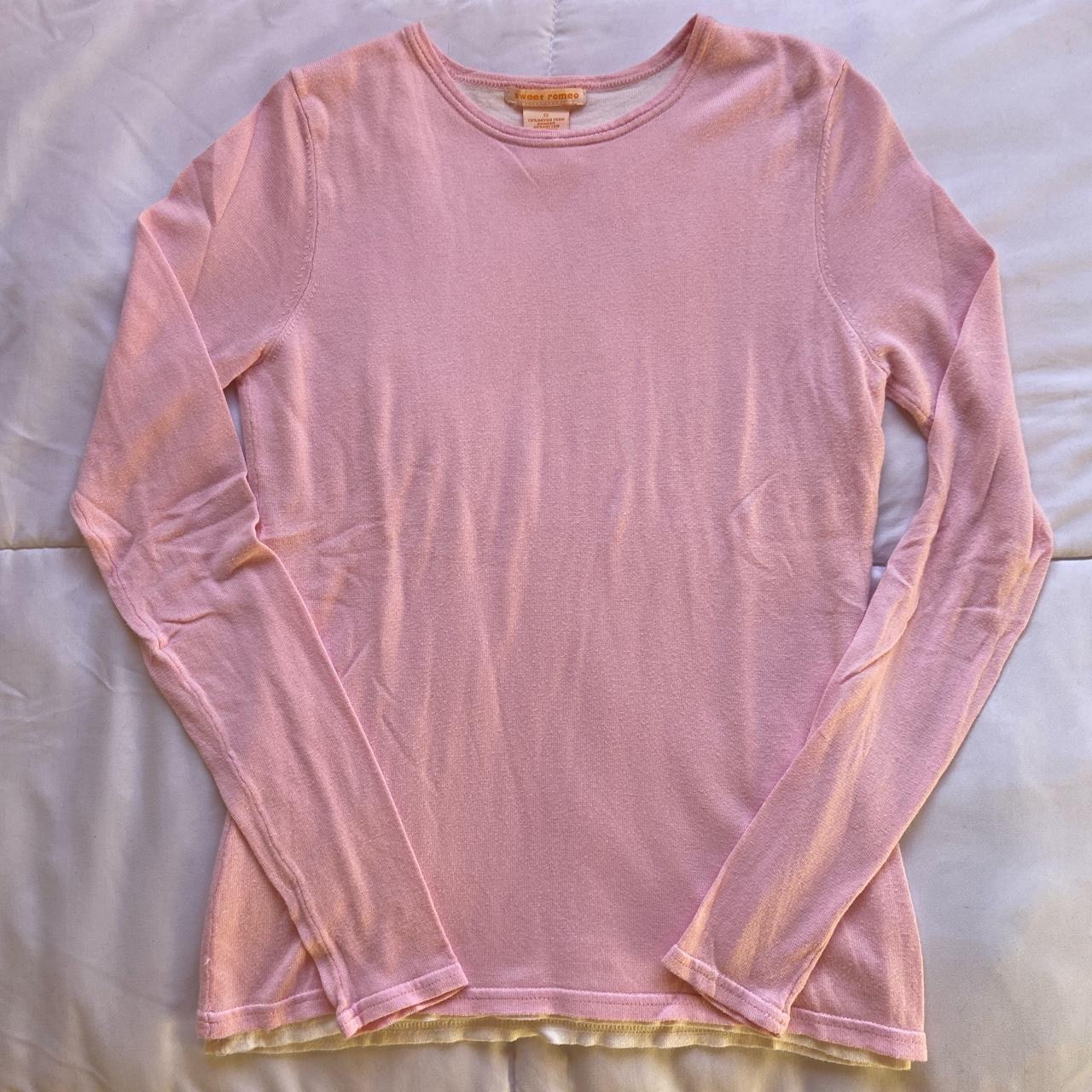 Women's Pink and White Shirt | Depop