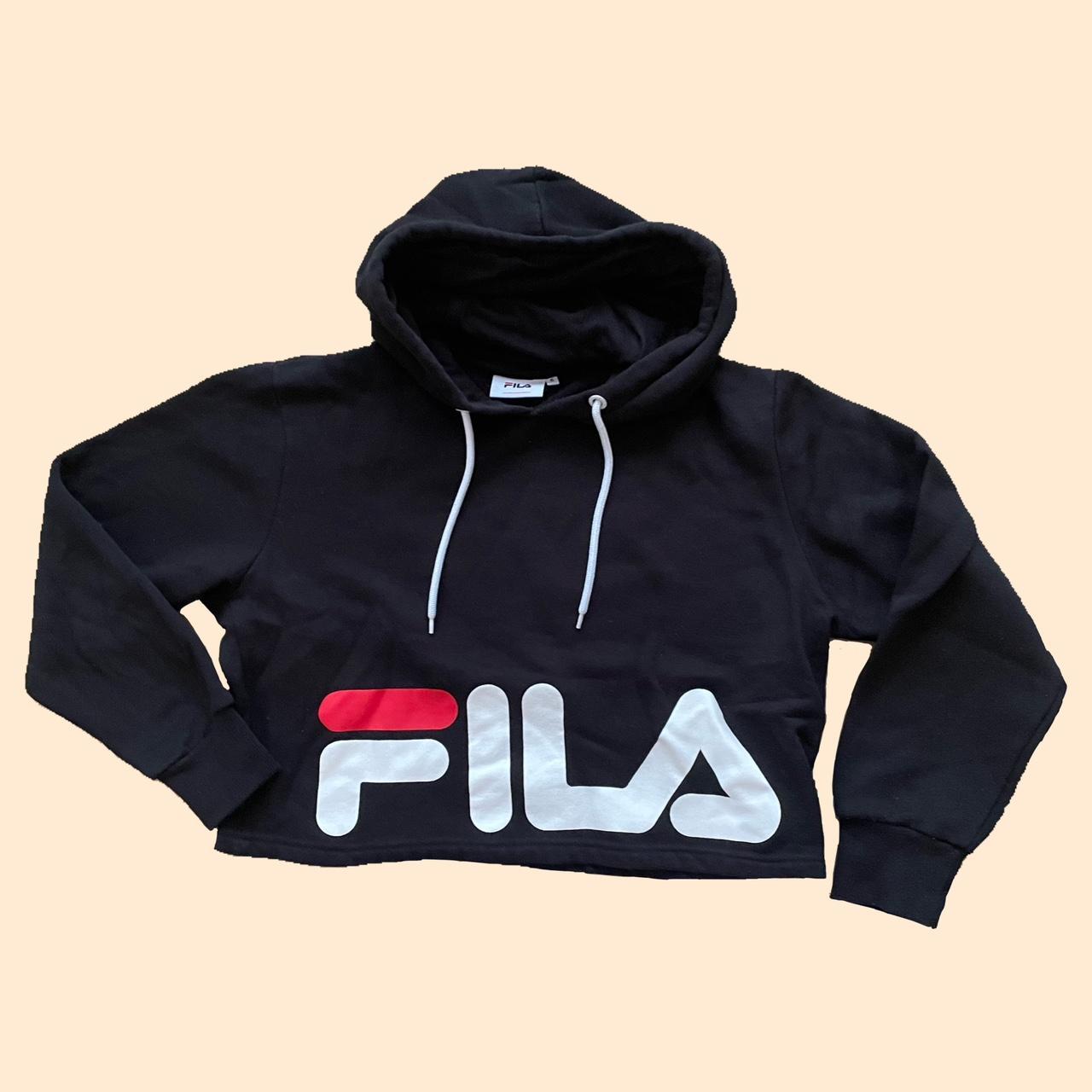 cropped FILA hoodie tagged size Small 💌 US... - Depop
