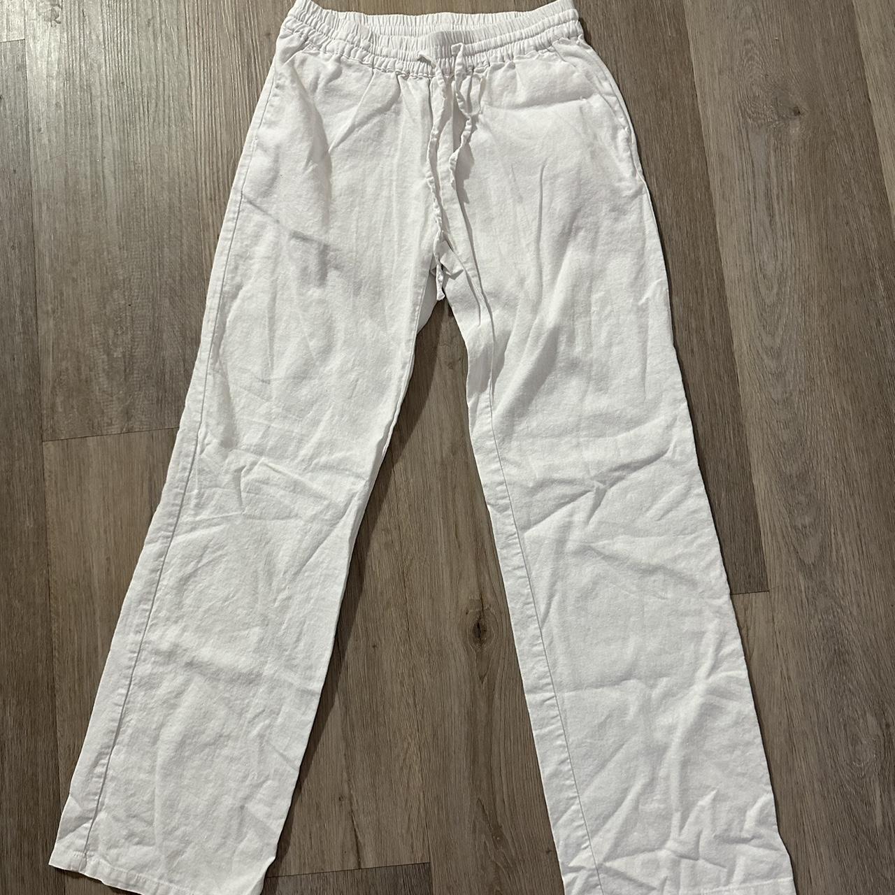 White linen pants #pants #linenpants #whitelinenpants - Depop